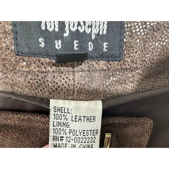 For Joseph Suede Pants Size 28 Brown Leather Straight Leg Lined READ - Picture 7 of 14